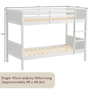 Gemini Detachable Bunk Bed - White