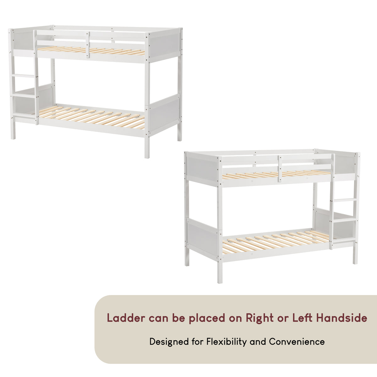 Gemini Detachable Bunk Bed - White