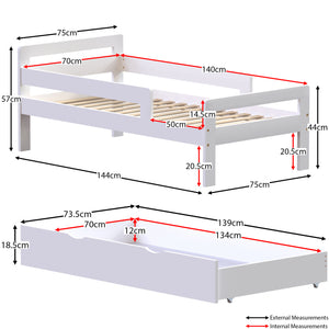 Taurus Toddler Bed With Storage - White