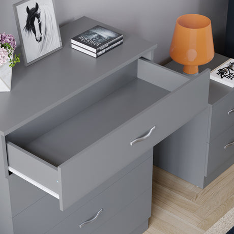 Riano 5 Drawer Chest Grey Bedroom Storage Unit
