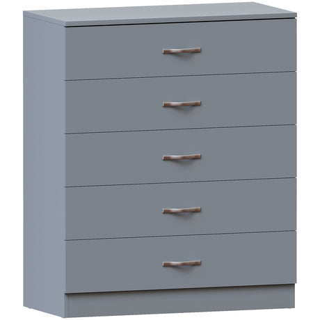 Riano 5 Drawer Chest Grey Bedroom Storage Unit
