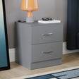 Riano 2 Drawer Bedside Chest Grey Bedroom Storage Unit

