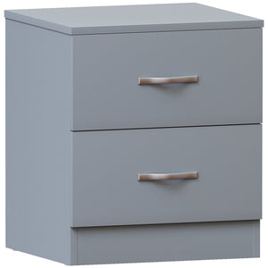 Riano 2 Drawer Bedside Chest Grey Bedroom Storage Unit
