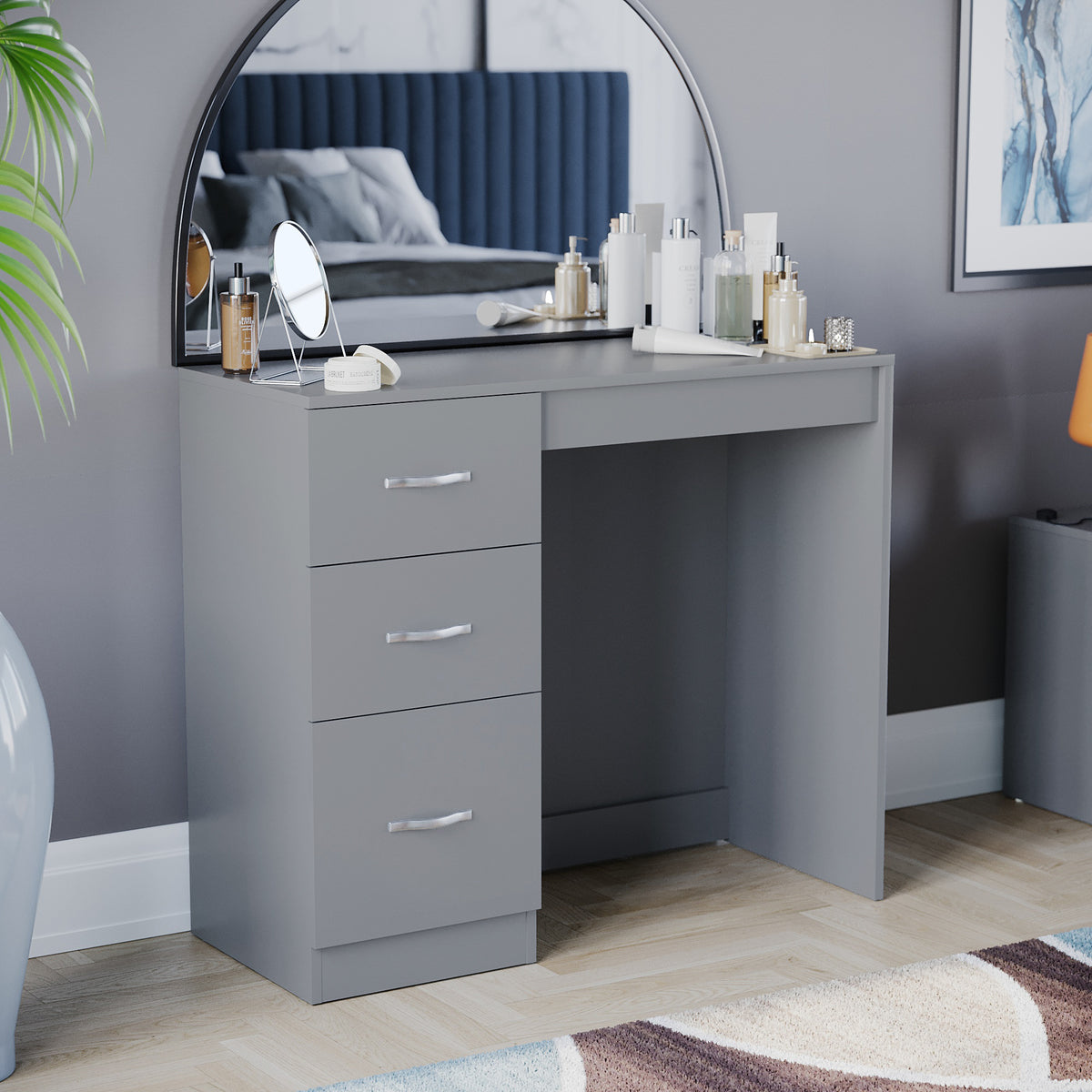 Riano 3-Drawer Dressing Table - Grey