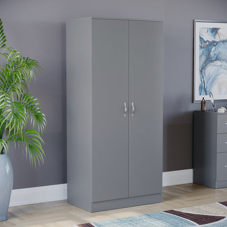 Riano 2 Door Wardrobe for Bedroom Storage - grey

