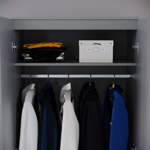 Riano 2 Door Wardrobe for Bedroom Storage - grey
