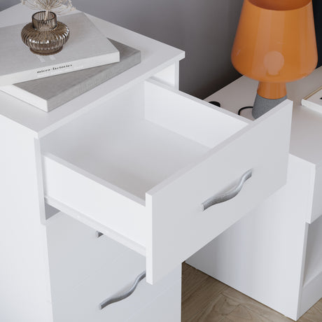 Riano 5 Drawer Narrow Chest White Bedroom Storage Unit
