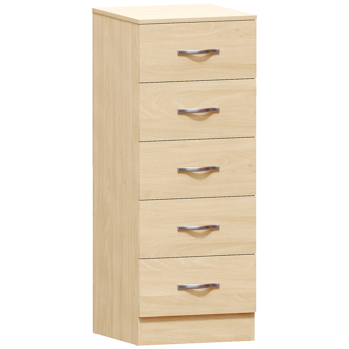 Riano 5 Drawer Narrow Chest Pine Bedroom Storage Unit
