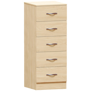 Riano 5 Drawer Narrow Chest Pine Bedroom Storage Unit
