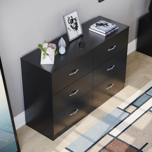 Riano 6 Drawer Chest Black Bedroom Storage Unit
