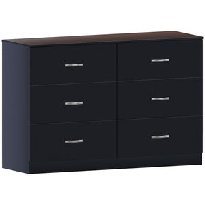 Riano 6 Drawer Chest Black Bedroom Storage Unit
