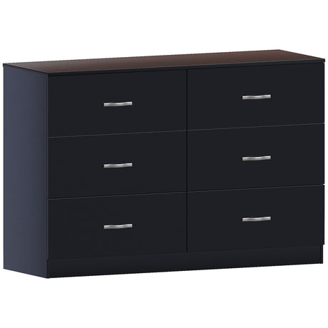 Riano 6 Drawer Chest Black Bedroom Storage Unit
