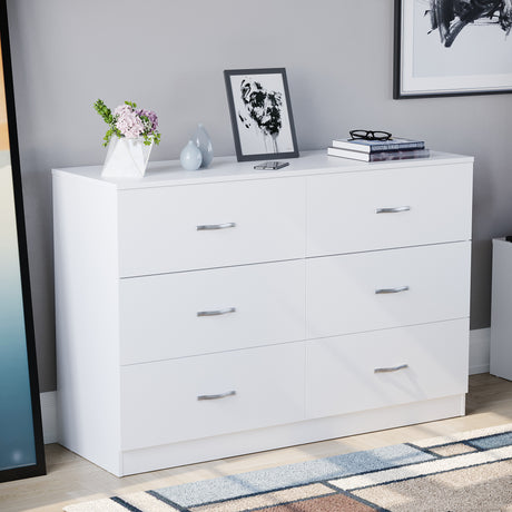 Riano 6 Drawer Chest White Bedroom Storage Unit

