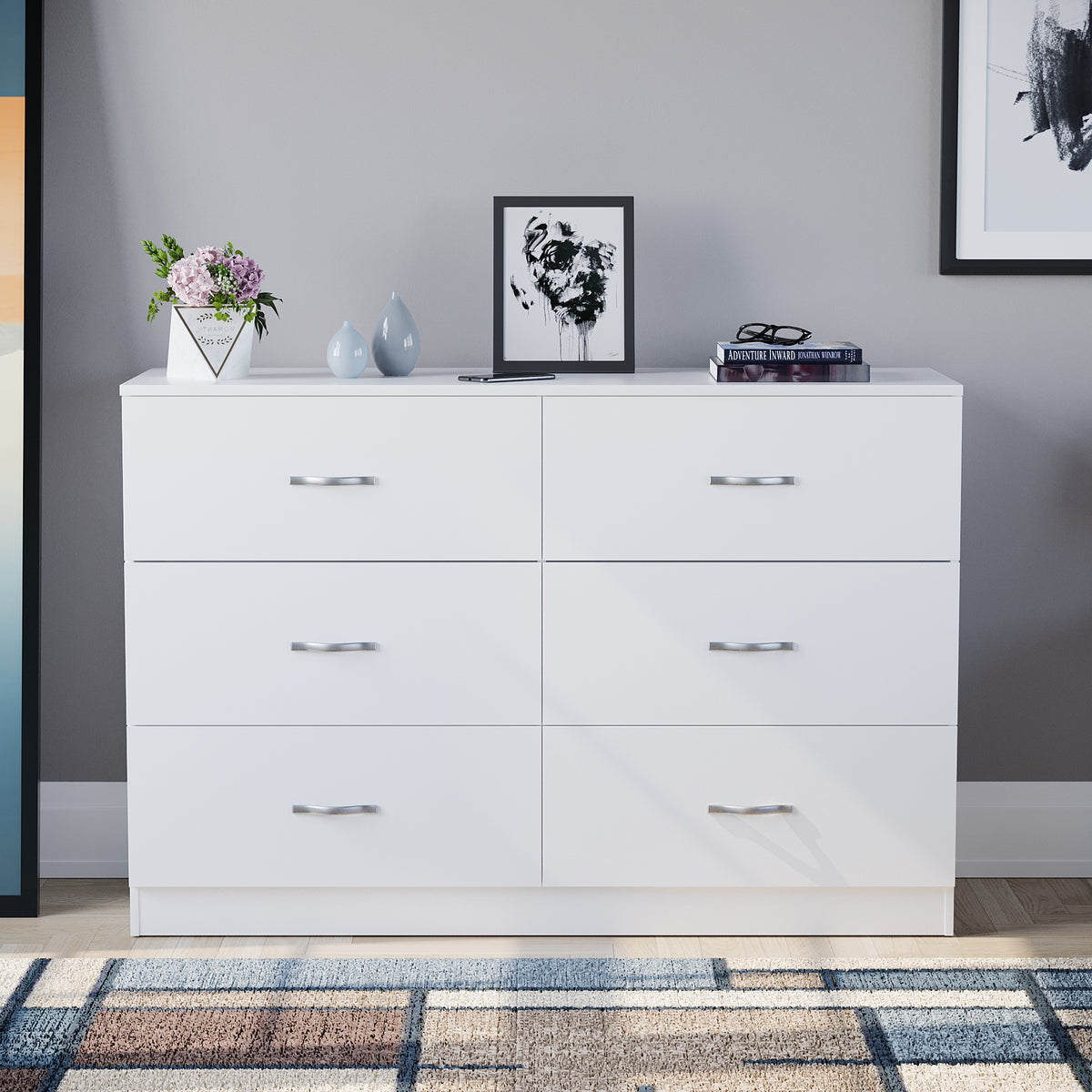 Riano 6 Drawer Chest White Bedroom Storage Unit
