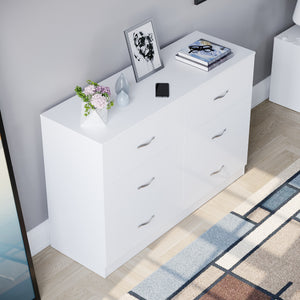 Riano 6 Drawer Chest White Bedroom Storage Unit
