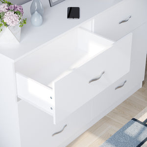 Riano 6 Drawer Chest White Bedroom Storage Unit
