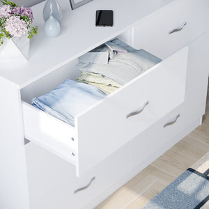 Riano 6 Drawer Chest White Bedroom Storage Unit

