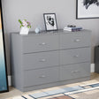 Riano 6 Drawer Chest Grey Bedroom Storage Unit
