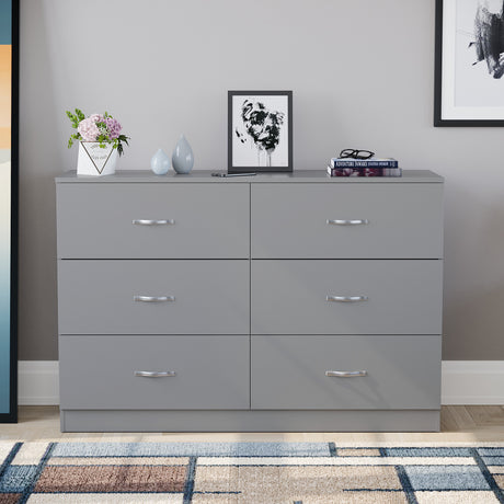 Riano 6 Drawer Chest Grey Bedroom Storage Unit
