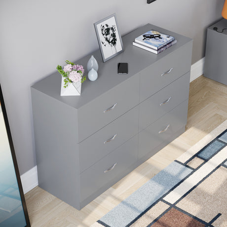 Riano 6 Drawer Chest Grey Bedroom Storage Unit
