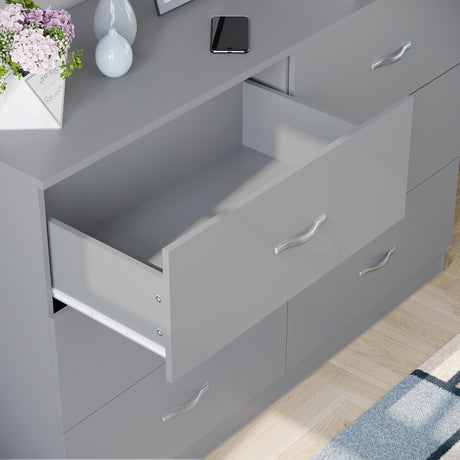 Riano 6 Drawer Chest Grey Bedroom Storage Unit
