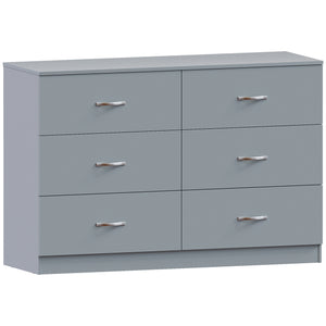 Riano 6 Drawer Chest Grey Bedroom Storage Unit
