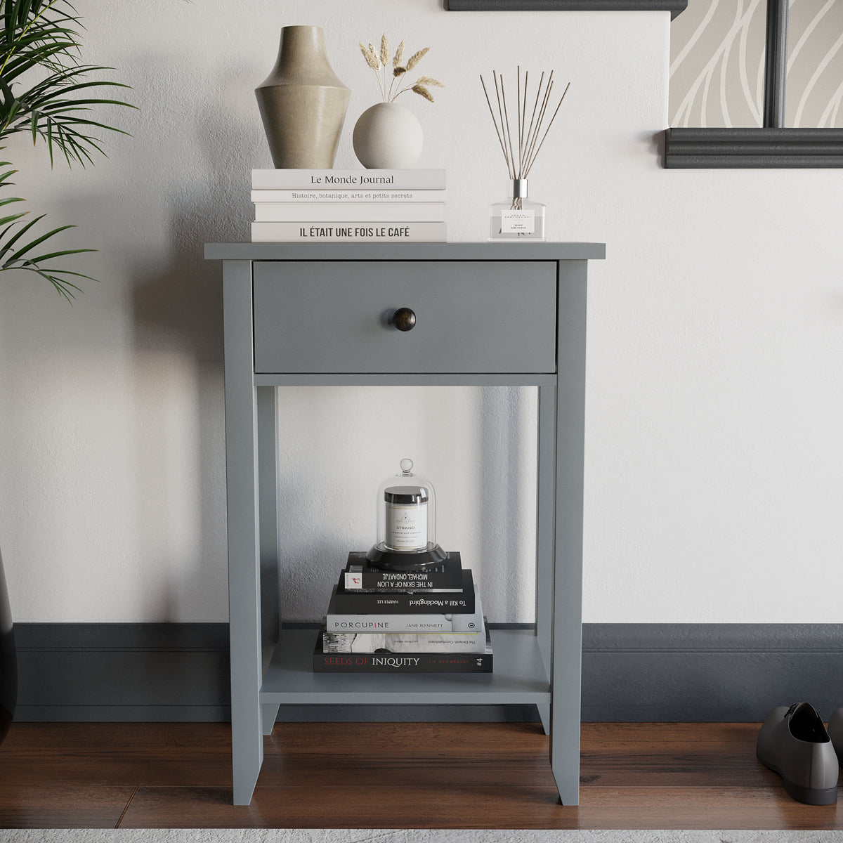 Windsor 1-Drawer Console Table - Grey