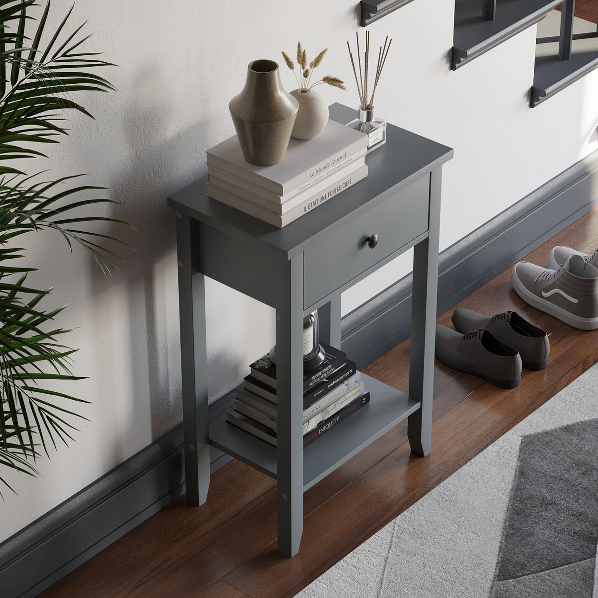 Windsor 1-Drawer Console Table - Grey