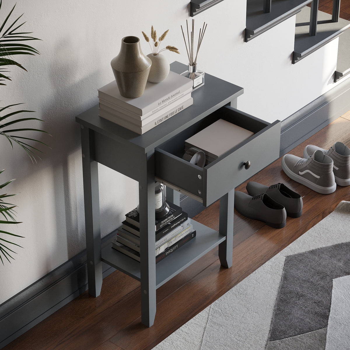 Windsor 1-Drawer Console Table - Grey