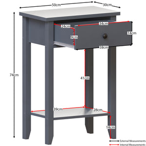 Windsor 1-Drawer Console Table - Grey