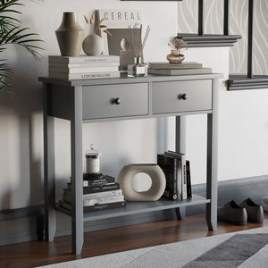 Windsor 2-Drawer Console Table - Grey