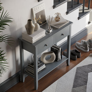 Windsor 2-Drawer Console Table - Grey
