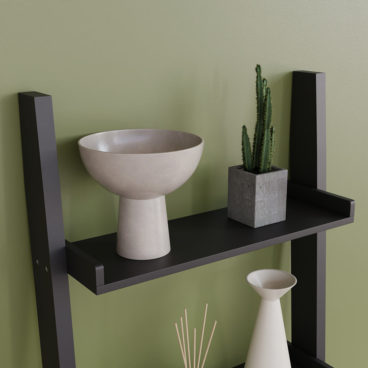 York 4-Tier Ladder Bookcase - Black