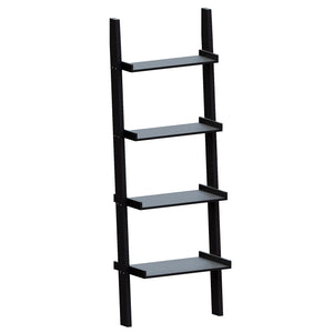 York 4-Tier Ladder Bookcase - Black