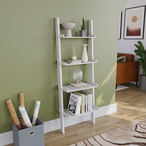 York 4-Tier Ladder Bookcase - White