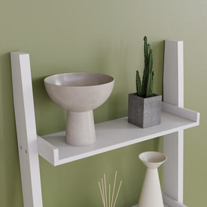 York 4-Tier Ladder Bookcase - White