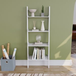 York 4-Tier Ladder Bookcase - White
