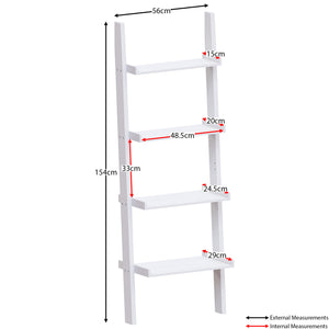 York 4-Tier Ladder Bookcase - White