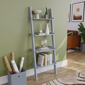 York 4-Tier Ladder Bookcase - Grey