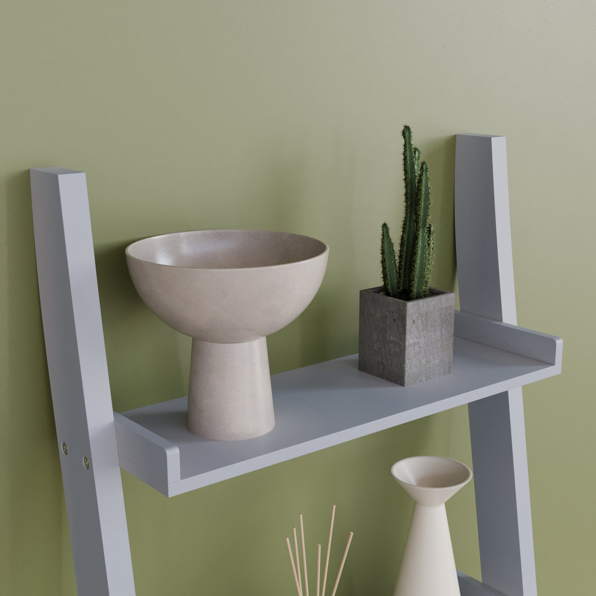 York 4-Tier Ladder Bookcase - Grey