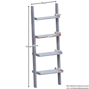 York 4-Tier Ladder Bookcase - Grey