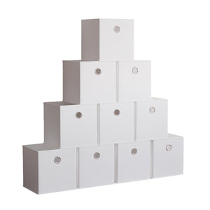 Durham Cube Storage Basket, White UKFR - Set of 10