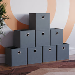 Durham Cube Storage Basket, Grey UKFR - Set of 8