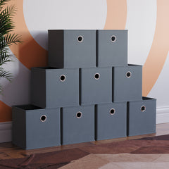 Durham Cube Storage Basket, Grey UKFR - Set of 9