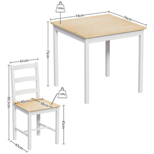 Yorkshire 2-Seater Dining Set - White & Pine