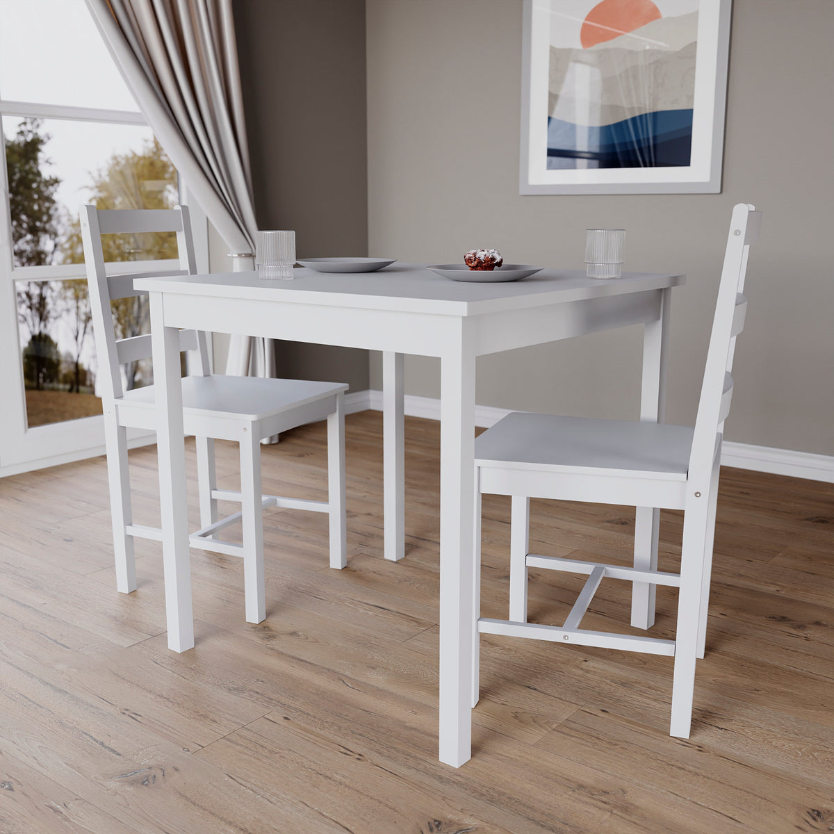Yorkshire 2-Seater Dining Set - White