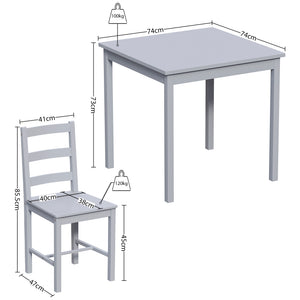 Yorkshire 2-Seater Dining Set - Grey