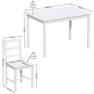 Yorkshire 4-Seater Dining Set - White