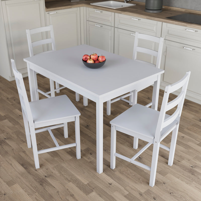 Yorkshire 4-Seater Dining Set - White