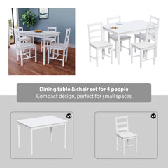 Yorkshire 4-Seater Dining Set - White